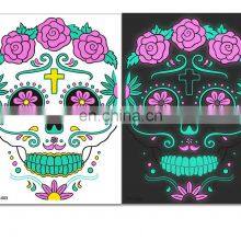 New Products Luminous Halloween Tattoo Face Skeleton For Halloween Decorations Party Carnival Party thumbnail-4