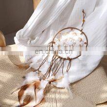 Free Shipping Online Macrame White Hanging Feather Wall Deco Bead Easy Craft Wholesale Home Decor Dream Catchers thumbnail-3