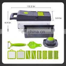 Home Kitchen Gadgets 14-in-1 Manual Salad Onion Food Mandoline Dicer and Slicer Veggie Chopper Vegetable Cutter With Container thumbnail-5