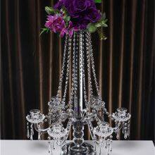 Wholesale 7 Weapons Wedding Crystal Dendritic Candlestick Chandelier Wedding Party Decoration Candelabra Candle Holder thumbnail-5