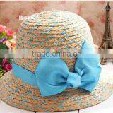 fashion straw hat with bowknot