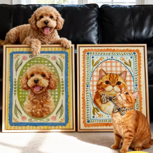 Custom Pet Portrait Oil Painting on Canvas - Handmade With Eco-Friendly Paints thumbnail-5