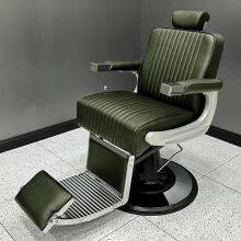 High Quality Sliver Frame Barber Chair Man Barbershop Chairs for Hair Salon Barber Equipment thumbnail-2