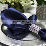 Polyester Satin Table Napkin With Ring for Wedding, Navy Blue Color thumbnail-1