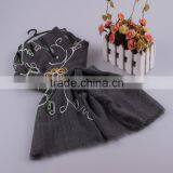 Wholesale Women Fashion Flower Embroidery Design Tassel Cotton Winter Scarf Quality Choice thumbnail-5