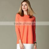 100% cashmere sweater boat neck long sleeve pullover with button closure back