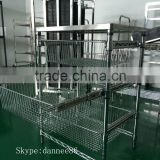 Wire Shelving Hospital Trolley With Sliding Basket
