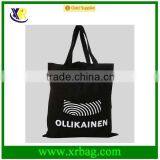 Custom Black Cotton Fabric Tote Shopping Bag thumbnail-2