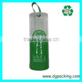 green light cylinder plastic bottle box with handle