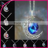 The European and American fashion accessories Time gem star moon necklace