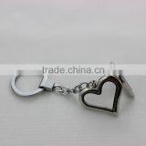 2016 Stainless Steel Silver Heart Magnetic Floating Locket Key Ring Key Chain For Woman Gift thumbnail-2