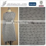 Jiufan Textile T/R 60/40 Cut & Sew Fabric Striped Hacci Fabric Polyester Rayon Composite Fabric