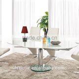 L819 Dining Room Round White Glass Dining Table in Home Furniture