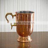 Hammered Copper Metal Tableware Beer Mug, Antique Copper Moscow Mug ,Copper Mug For Vodka , Moscow Mule Mug 16oz for Bar