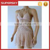 K-66 Sexy Hand Crochet Bikini With Swimsuit Swimwear Beachwear Crochet Bra Top Bikini Sexy Boho thumbnail-2