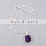 Sterling Silver Druzy Gemstone Necklace thumbnail-1