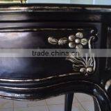 Finished Furniture - Desk in Black With Distressed Silver Trimming