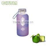 16oz Healthy Glass Water Bottle/Sport Bottle With Silicone Sleeve thumbnail-1