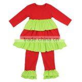 Kaiyo OEM Service Ruffle Dress With Ruffle Pants Sweat Suit 2016 Fall Boutique Girl Clothing Kids Clothes thumbnail-1