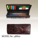 Piano Style Lady's Wallet Made in 100% Genuine Leather