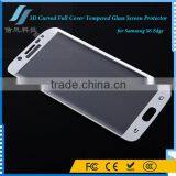 White 3D Curved Full Cover Tempered Glass Screen Protector for Samsung S6 Edge thumbnail-5
