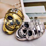 47*30mm New Fashion Wholesale Large Crystal Skull Men's Brooch