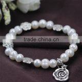 7mm A Grade Elastic Potato Beautiful Natural Flower Girl Pearl Bracelet thumbnail-3