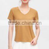 Wholesale Simple Pure Color Women Summer T-shirt With Shortsleeves thumbnail-4