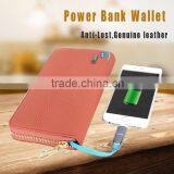 Fashion Women Clutch Genuine Leather Power Bank Pocket Wallet