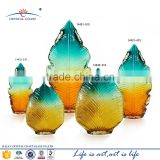 Mouth blown modern decorative colorful murano special shaped glass flower vase for wedding centerpieces