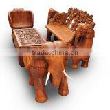 Southeast Asia Style Wood Carved Sofa Chair, Exquisite Handcarving Living Elephant Leisure Chair (BF01-X1174) thumbnail-3