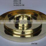 Brass Metal Round Tray With Mirror Polish and Also Available Mat Finish thumbnail-1