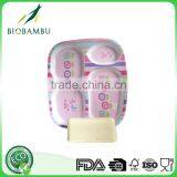 Non-toxic Simple Style Compostable Bamboo Fiber Plate With Decal Printing thumbnail-2