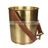 Brass Plated Leather Handles Wine Buckets thumbnail-1