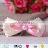 Fancy Design Girls Pink Ribbon Bow Hairgrips Alligator Hair Clip With Bead thumbnail-2