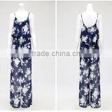New Arrival Clothing Manufacturer Chiffon Flora Printed Women Jumpsuit thumbnail-3