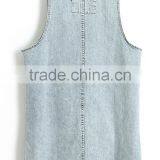 2015 Summer Sleeveless Women's Clothing Garment Apparel Direct Factory OEM/ODM Manufacturing Modern Design Blouse in Jean thumbnail-2