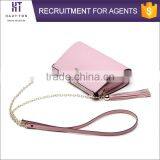 China Wholesale Ladies Small Pink Messenger Bags High Quality Popular Women Genuine Split Cow Leather Strap Shoulder Bag thumbnail-5