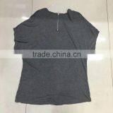 Factory Closeout Women Branded V-neck Zipper Casual T-shirt thumbnail-5