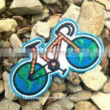 Custom High Quality Embroidered Green Bike Patch for Clothes Embroidery Patch Made in China Choose Size/color thumbnail-2