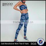 Custom 3 Pieces Leggings 90% POLYESTER 10% ELASTANE Sexy Bikini Pants Sublimation Print Summer Set thumbnail-1