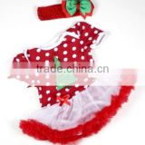new fashion chirstmas tree 100% cotton baby romper with pettiskirts Petti rompers