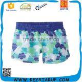 Blue Floral Polyester Board Shorts Summer Swim Short For Girl thumbnail-1