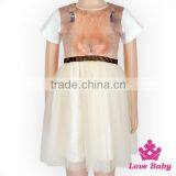 Lovely Children Frocks Designs Plain White Color Short Sleeve Teenage Short Party Tutu Dress thumbnail-3