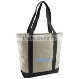Boat Tote Bag - Made From 12 Oz. 100% Biodegradable Cotton and Comes With a Front Pocket, Zipper Closure and Your Logo. thumbnail-2