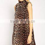 Shift Dress With Funnel Neck in Animal Print thumbnail-3