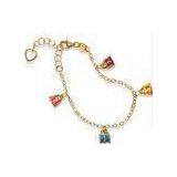 Beautiful Lucky Chain Floating Charm Sterling Silver Bracelet for Lady