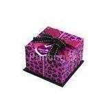 Purple Square Rigid Magnetic Gift Packaging Boxes With Butterfly Tie For Valentine\'s Day