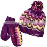 Fashional Pretty Warm Cozy Soft Elegant Girl Hat Glove Set thumbnail-1