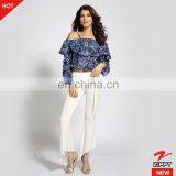 Stripe Necking Printed Women Apparel Dongguan Garment Manufacturer thumbnail-4